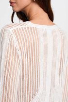 Openwork long-sleeved cardigan ivory women