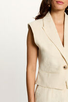 Sleeveless embroidered jacket cream women