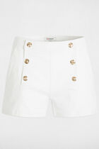 Denim shorts with buttons white women