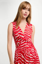 Robe courte ajustée imprimée multicolore femme