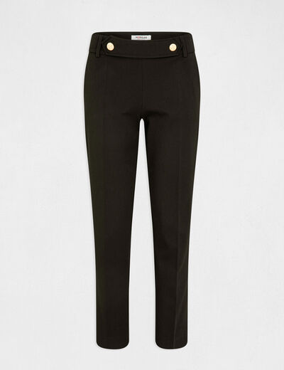 Cropped fitted suit trousers black ladies'