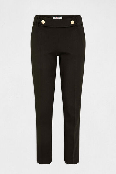 Cropped fitted suit trousers black ladies'