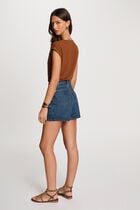 Short-sleeved t-shirt cognac brown women