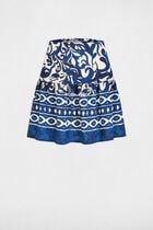 Jupe courte imprimée multicolore femme