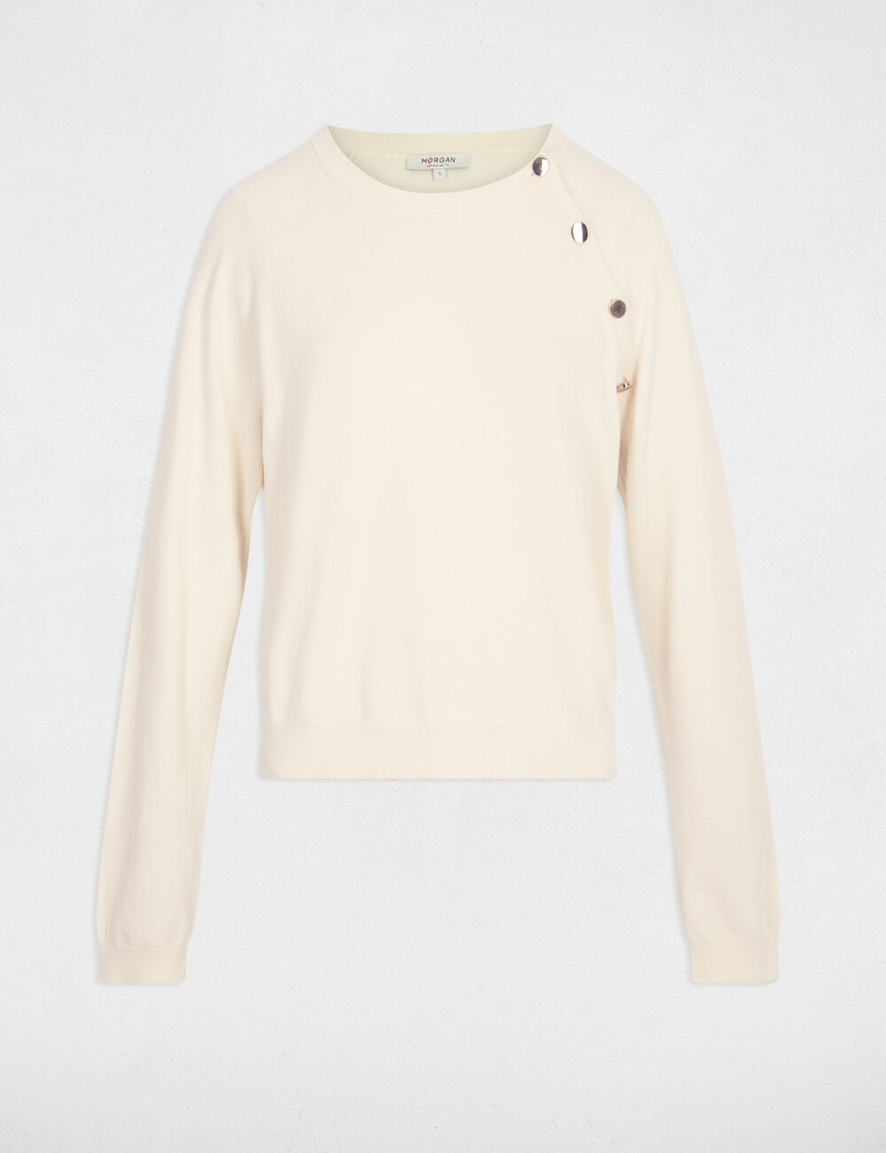 Fitted lightweight sweater ivory women