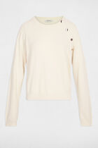 Fitted lightweight sweater ivory women
