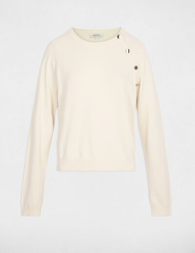 Fitted lightweight sweater ivory women