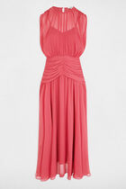 Draped long dress antique pink women