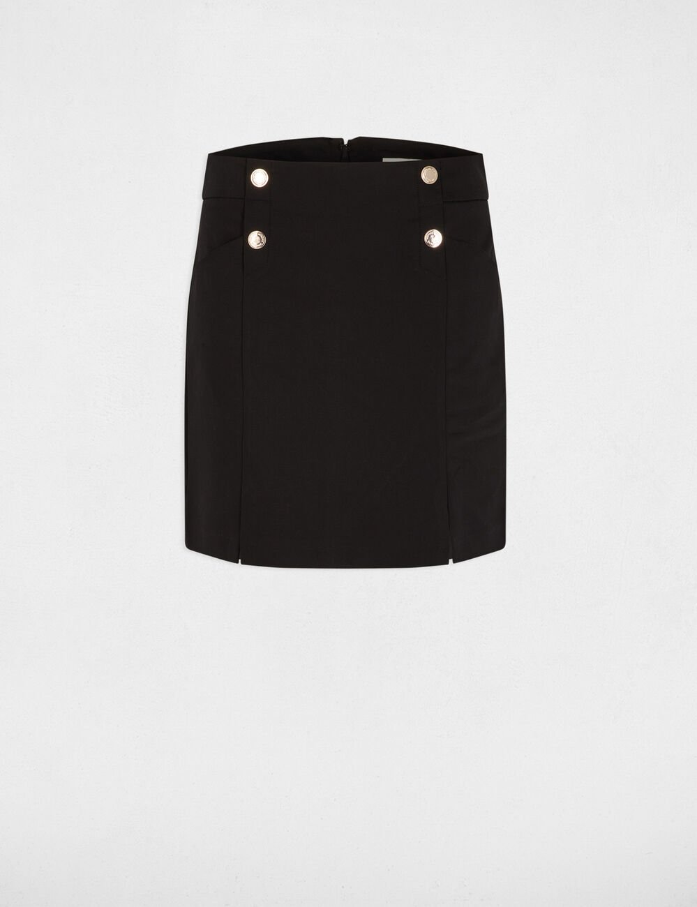 Mini skirt with buttons black women