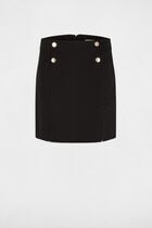 Mini skirt with buttons black women