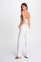 Striped sleeveless top ecru women