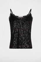 Vest top thin straps black women