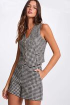 High-waisted tweed shorts multicolor women