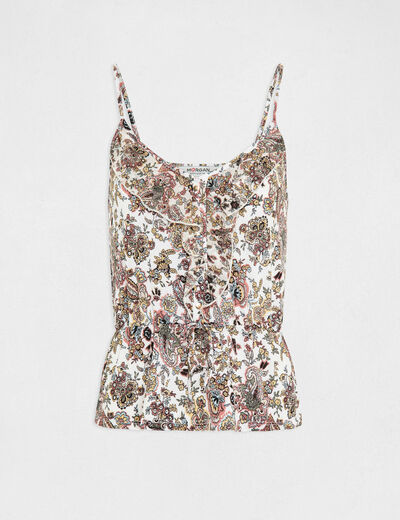 Vest top with V-neck and paisley print multico ladies'