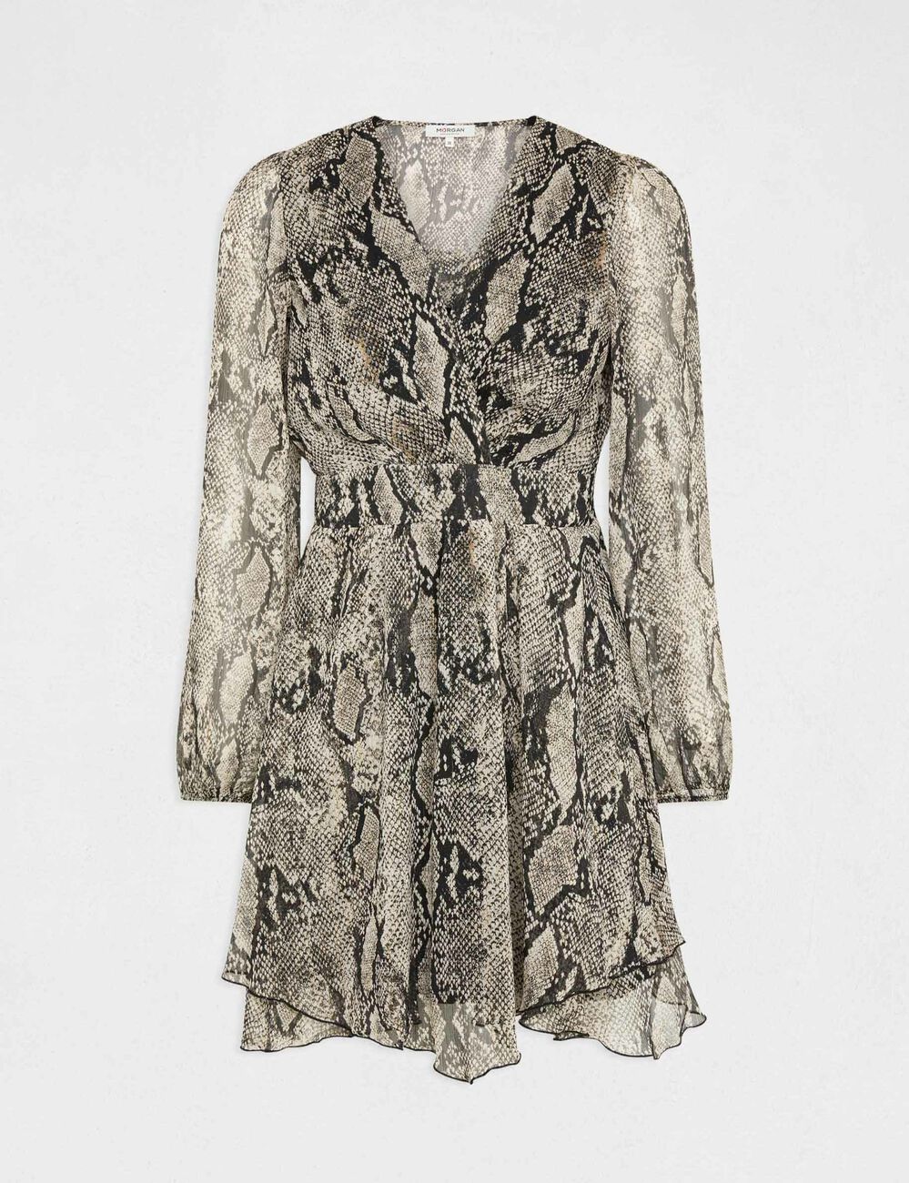 A-line dress with snake print multicolor women