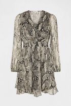 A-line dress with snake print multicolor women