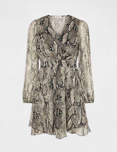 A-line dress with snake print multicolor women