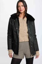 Reversible coated parka black women