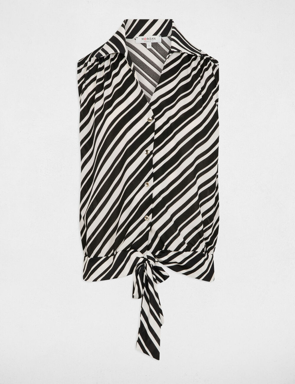 Striped sleeveless vest top white women
