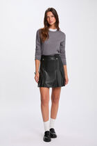 Pleated short skirt black women