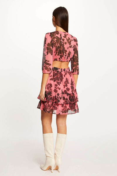 Straight dress with floral print multico ladies'