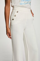 Wide leg trousers with buttons white women