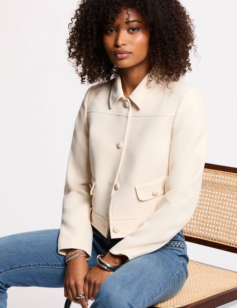 Short jacket cream women