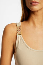 Vest top straps with ornaments sand women
