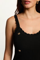 Short knit dress with square neckline black women