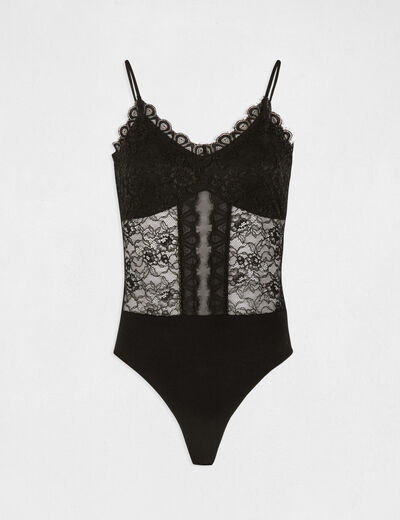 Body with thin straps and lace black women
