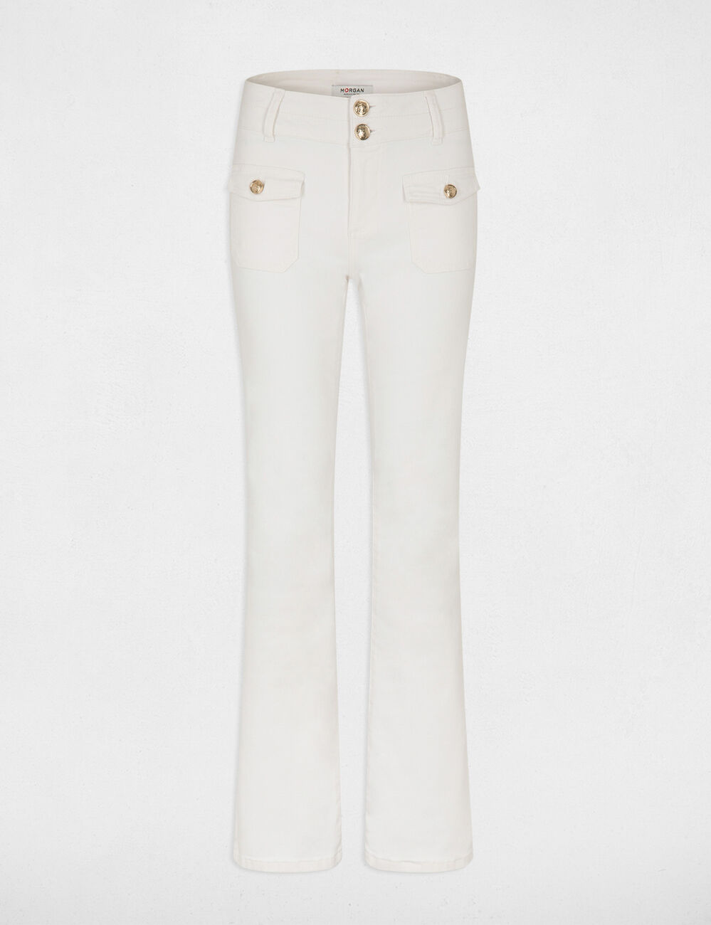Bootcut jeans with flap pockets ivory women