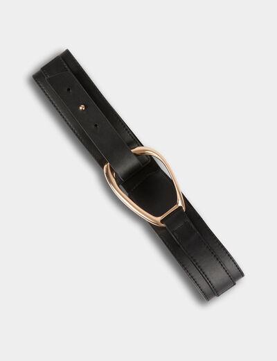 Wide elasticated belt black women
