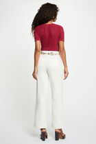 Short-sleeve lace top bordeaux women