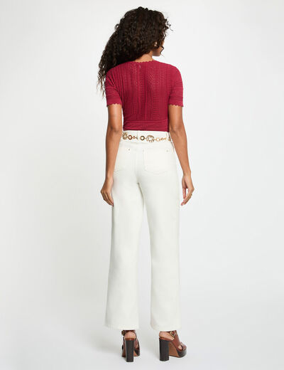 Short-sleeve lace top bordeaux women