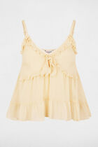 Fitted top with details cream women
