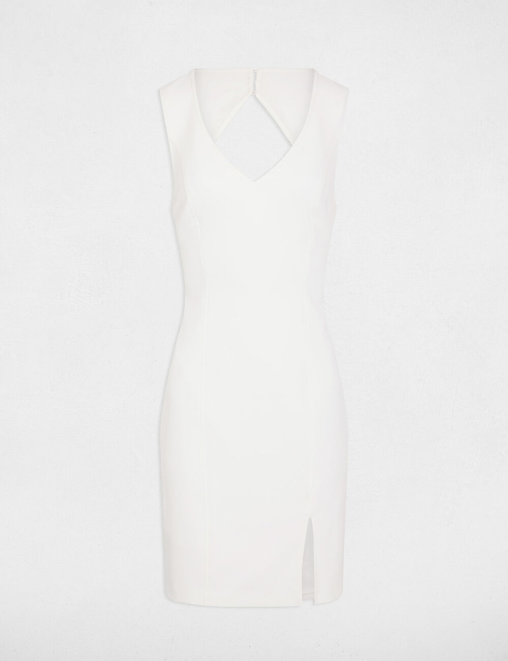 Fitted backless dress white women