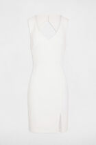 Fitted backless dress white women