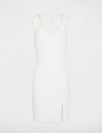 Fitted backless dress white women
