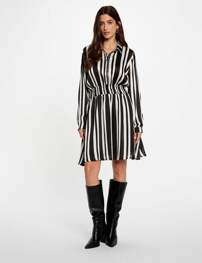 Asymmetric striped dress multicolor women