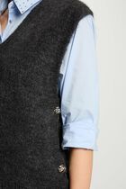 Sleeveless jumper dark grey women
