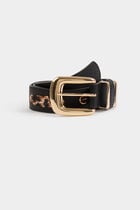 Ceinture large similicuir noir femme