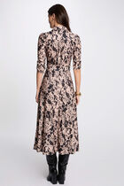 Printed straight midi dress multicolor women