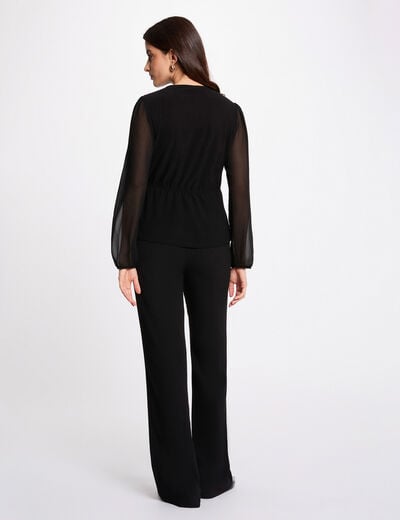 Wrap t-shirt with V-neck black women