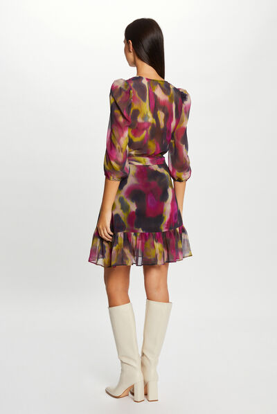 Wrap dress with abstract print multico ladies'