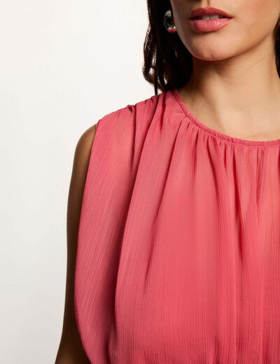 Draped long dress antique pink women