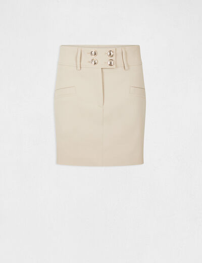 Straight skirt with buttons beige ladies'