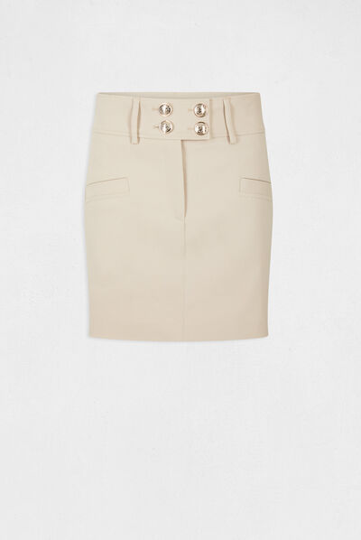 Straight skirt with buttons beige ladies'