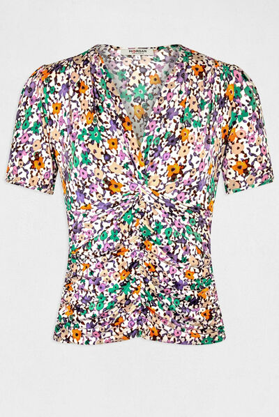 Short-sleeved t-shirt floral print multico ladies'