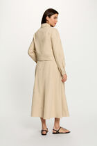 Cropped studded jacket beige women