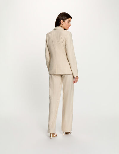Tailored collar blazer beige women